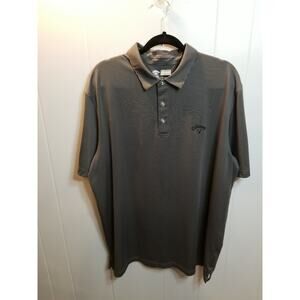 Callaway Mens Opti - Dri Gray/Black Pinstripe Golf Polo Shirt Size‎ XL